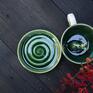 zielone ceramika na rezerwacja z kotem 300 ml filiżanka na prezent