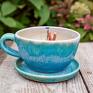 efektowne filiżanka do herbaty z figurką ślimaka | do kawy | ceramika na prezent