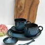 zestaw dla dwojga ceramika - patera taca ceramiczna plus filiżanki - nocne kawowy
