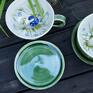 Filiżanka do herbaty z figurką ślimaka | do kawy | niezapominajka i | ok 280 ceramika zielona