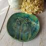 ceramika: Niezwykle malarska patera z motywem roślin - ceramiczna zielona