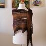 Buena Artis asymetryczna chusta chustki i apaszki rękodzieło ręcznie na drutach - cynamon - sto procent merino extrafine