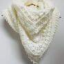 Duża biała Allyana ręcznie robiona ślubna chusta narzutka do ślubu