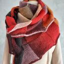 Chusta entralac ręcznie robiona na drutach