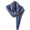 Ręcznie robiona trójkątna chusta z wełny merino - Blue Jeans