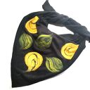 Czarna chusta handmade wełniana, elementy filcowane to wełna merynosów, produkt