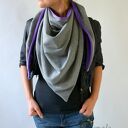 Chusta XXL w ciemnym melanżu - fiolet, Nashani - handmade