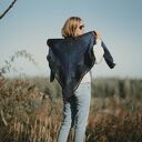 Lekka chusta Lento tweed z alpaki, ręcznie robiona na drutach