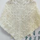 Chusta ślubna handmade ecru - miękka etola Daisy Chain z merino