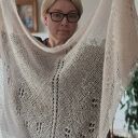 Chusta Mgła z moheru i jedwabiu - ręcznie robiona