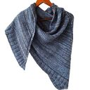 Ręcznie robiona trójkątna chusta z wełny merino - Blue Jeans