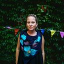 granatowa chusta handmade wełniana, elementy filcowane to wełna merynosów, produkt