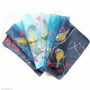 Niebieski szal jedwabny Sikorki