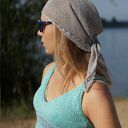 Lniana chustka na głowę - ręcznie robiona bandana z lnu