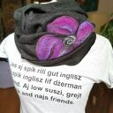 Czapka wełniana handmade Frida folk - filcowana merino na podszewce (rozmiar uniwersalny)