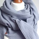 WIOSENNA damska, modna chusta bawełniana z muślinu, trójkątna