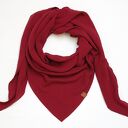 Muślinowa chusta damska bordowa - trójkątny szal z bawełny 100% (handmade)