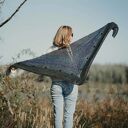 Lekka chusta Lento tweed z alpaki, ręcznie robiona na drutach