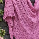 Różowa chusta szydełkowa ażurowa crochet shawl handmade