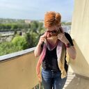 Delikatna moherowa chusta na drutach z jedwabiem - pod szyję na prezent dla niej
