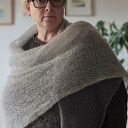 Chusta Mgła - ręcznie robiona z moheru i jedwabiu