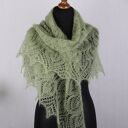 Moherowo - jedwabna chusta w ażurowe liście