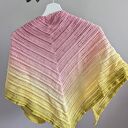 Chusta szydełkowa ręcznie robiona 154x65 cm KOKONEK Classic Limetka Wanilia Morela Malinowy Róż