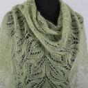 Moherowo-jedwabna chusta w ażurowe liście