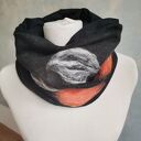 tuba czarny - wymiary 33cm na 48cm wełniany filcowany komin na podszewce