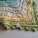 Zielona bawełniana chusta szydełkowa Rozkwitka - handmade