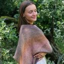Asymetryczna chusta na drutach - moher, jedwab i merino (165 cm)