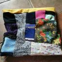 komin patchworkowy boho handmade kolorowy ciepły - box 44 szyty z kawałków, miły, miękki, na podszewc
