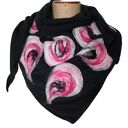 handmade - chusta wełniana czesanką okraszana