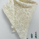 Chusta ślubna handmade ecru - miękka etola Daisy Chain z merino