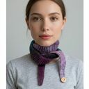 Minimalistyczny krótki szalik wiązany ręcznie robiony vegan