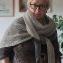 Ręcznie robiona chusta Mgła z moheru i jedwabiu