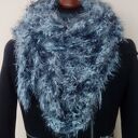 Duża chusta szary puszek