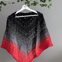 Chusta szydełkowa KOKONEK Classic - Czerń / Szarości / Koral / Ognista czerwień - 145