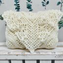 Chusta ślubna handmade ecru - miękka etola Daisy Chain z merino