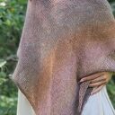 Asymetryczna chusta na drutach - moher, jedwab i merino (165 cm)
