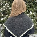 Mira szal chusta z baby alpaki z ozdobną ramką alpaka & merino | handmade