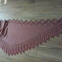 Piękna chusta semele ręcznie robiona na drutach