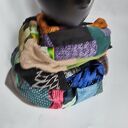 Komin patchworkowy kolorowy folkowy według zasady zero waste, polecam box 44