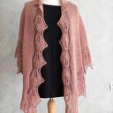 Piękna chusta semele ręcznie robiona na drutach