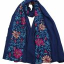 Szal w kwiaty - haftowany folkowy styl boho
