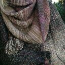 Wełniana, długa chusta, szal - Wrzosowisko