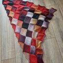 Chusta entralac ręcznie robiona na drutach