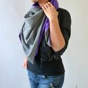 Chusta XXL w ciemnym melanżu - fiolet, Nashani - handmade