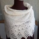 Chusta z alpaki i jedwabiu ręcznie robiona na drutach