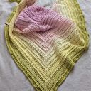 Chusta szydełkowa ręcznie robiona 154x65 cm KOKONEK Classic Limetka Wanilia Morela Malinowy Róż